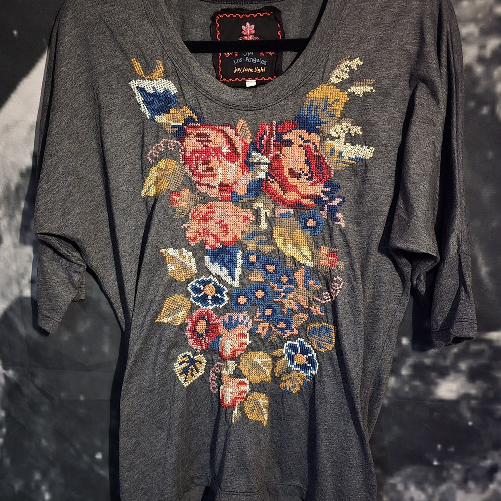 Gray Floral Women's Top